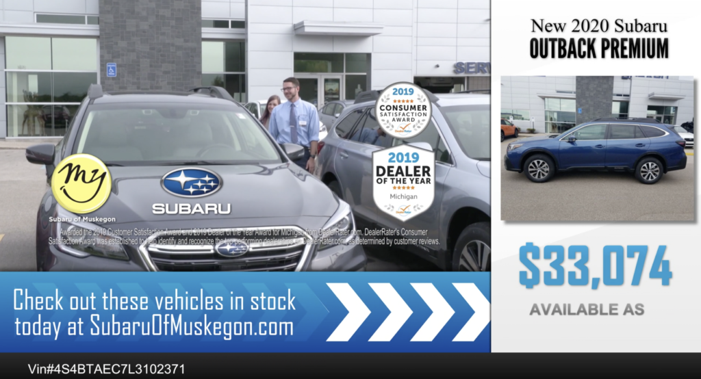 Subaru Car Dealership Ad example display and video ads